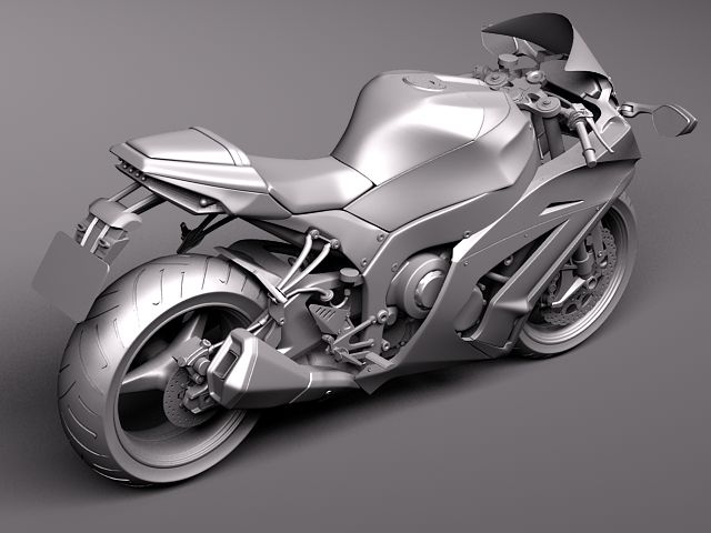 Kawasaki Ninja ZX-10R 2011 3D Model 3D model_8