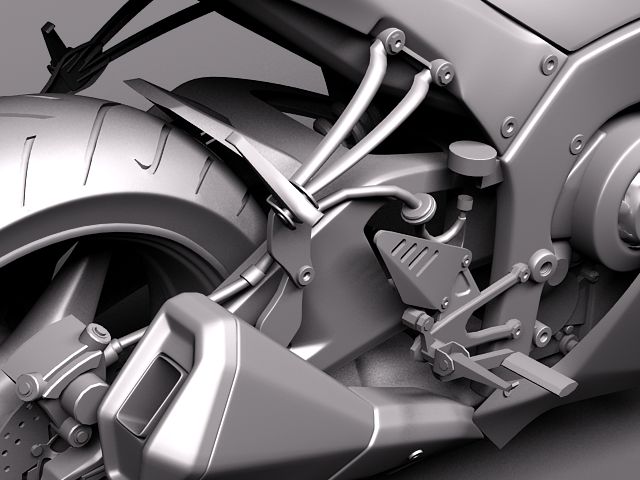 Kawasaki Ninja ZX-10R 2011 3D Model 3D model_9