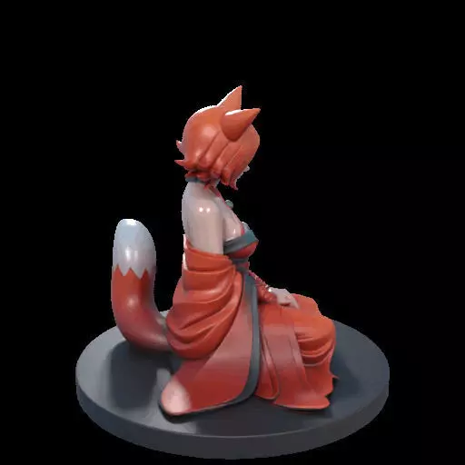 1925COLORFUL Fox Spirit Woman in Pu Song Ling Style 3D print model_28