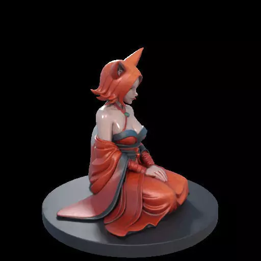 1925COLORFUL Fox Spirit Woman in Pu Song Ling Style 3D print model_25
