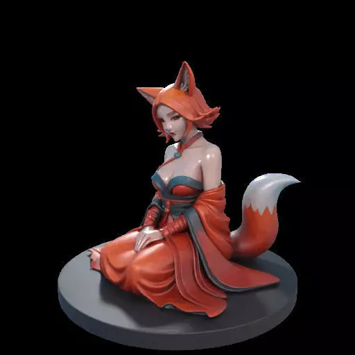 1925COLORFUL Fox Spirit Woman in Pu Song Ling Style 3D print model_19
