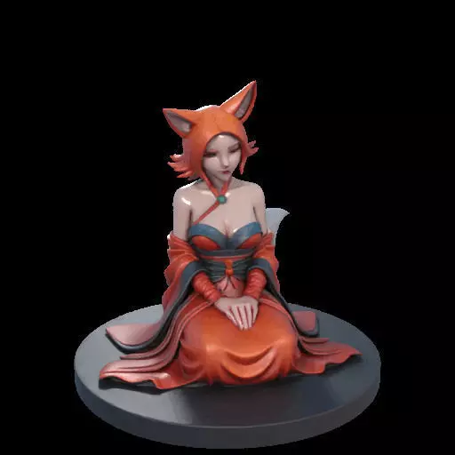 1925COLORFUL Fox Spirit Woman in Pu Song Ling Style 3D print model_1