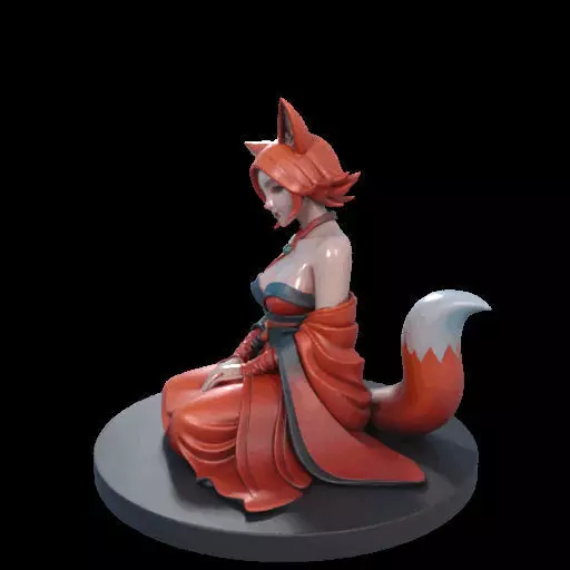 1925COLORFUL Fox Spirit Woman in Pu Song Ling Style 3D print model_17