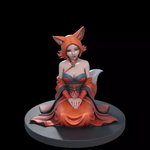 1925COLORFUL Fox Spirit Woman in Pu Song Ling Style 3D print model_0
