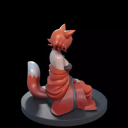 1925COLORFUL Fox Spirit Woman in Pu Song Ling Style 3D print model_29