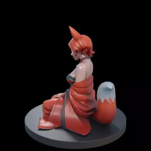1925COLORFUL Fox Spirit Woman in Pu Song Ling Style 3D print model_14
