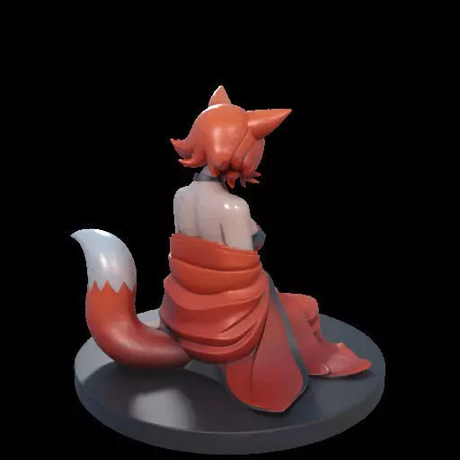 1925COLORFUL Fox Spirit Woman in Pu Song Ling Style 3D print model_3