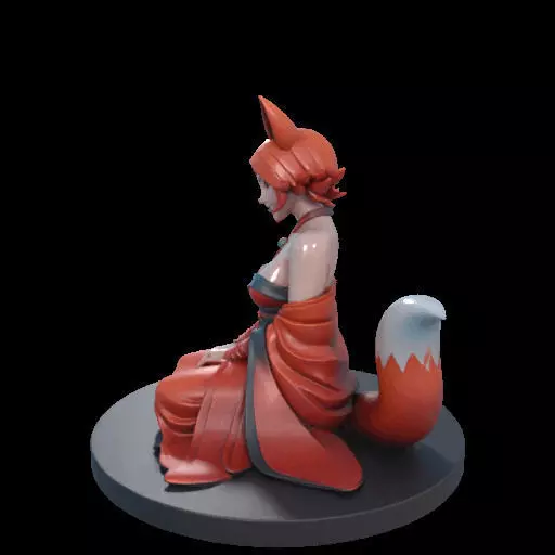 1925COLORFUL Fox Spirit Woman in Pu Song Ling Style 3D print model_15