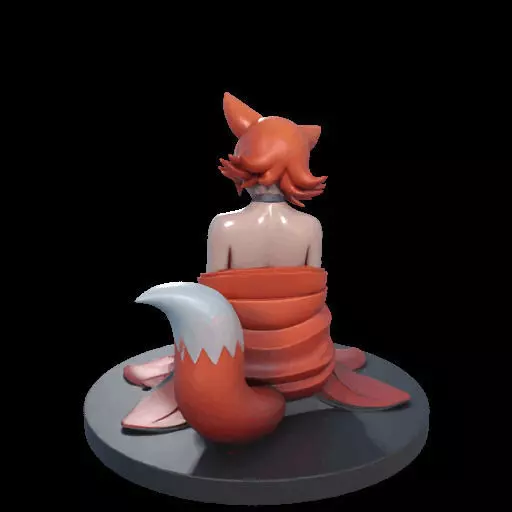 1925COLORFUL Fox Spirit Woman in Pu Song Ling Style 3D print model_8