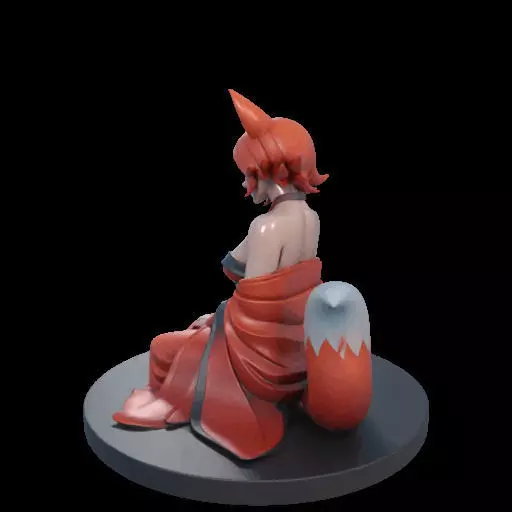 1925COLORFUL Fox Spirit Woman in Pu Song Ling Style 3D print model_13