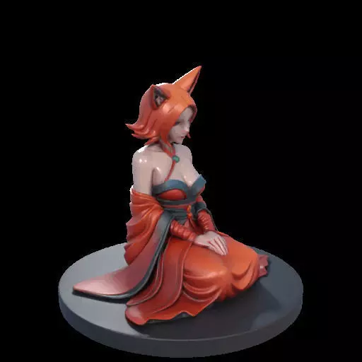 1925COLORFUL Fox Spirit Woman in Pu Song Ling Style 3D print model_24