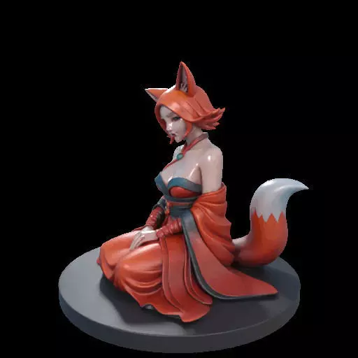 1925COLORFUL Fox Spirit Woman in Pu Song Ling Style 3D print model_18