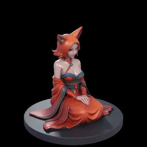 1925COLORFUL Fox Spirit Woman in Pu Song Ling Style 3D print model_23