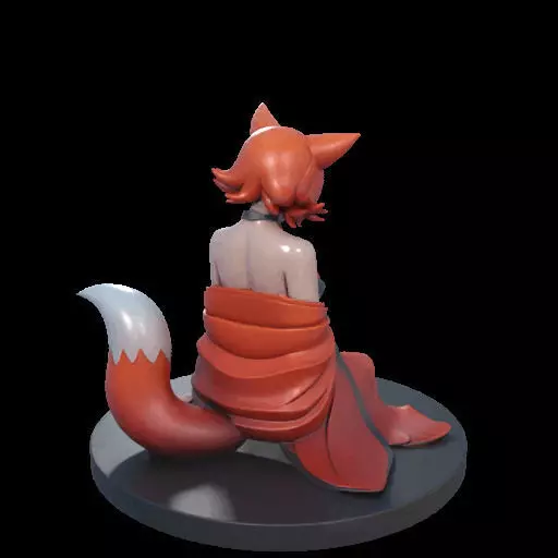 1925COLORFUL Fox Spirit Woman in Pu Song Ling Style 3D print model_4