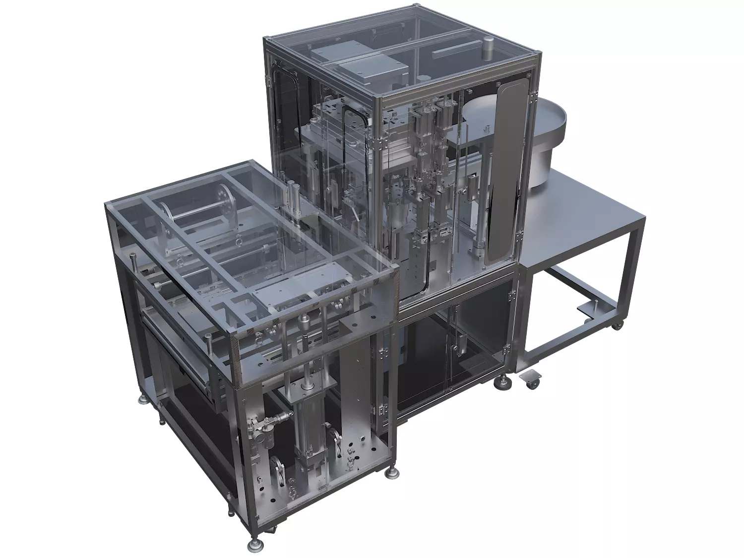 Optical Communication 128G Card Automatic Assembly Line 3D model_0