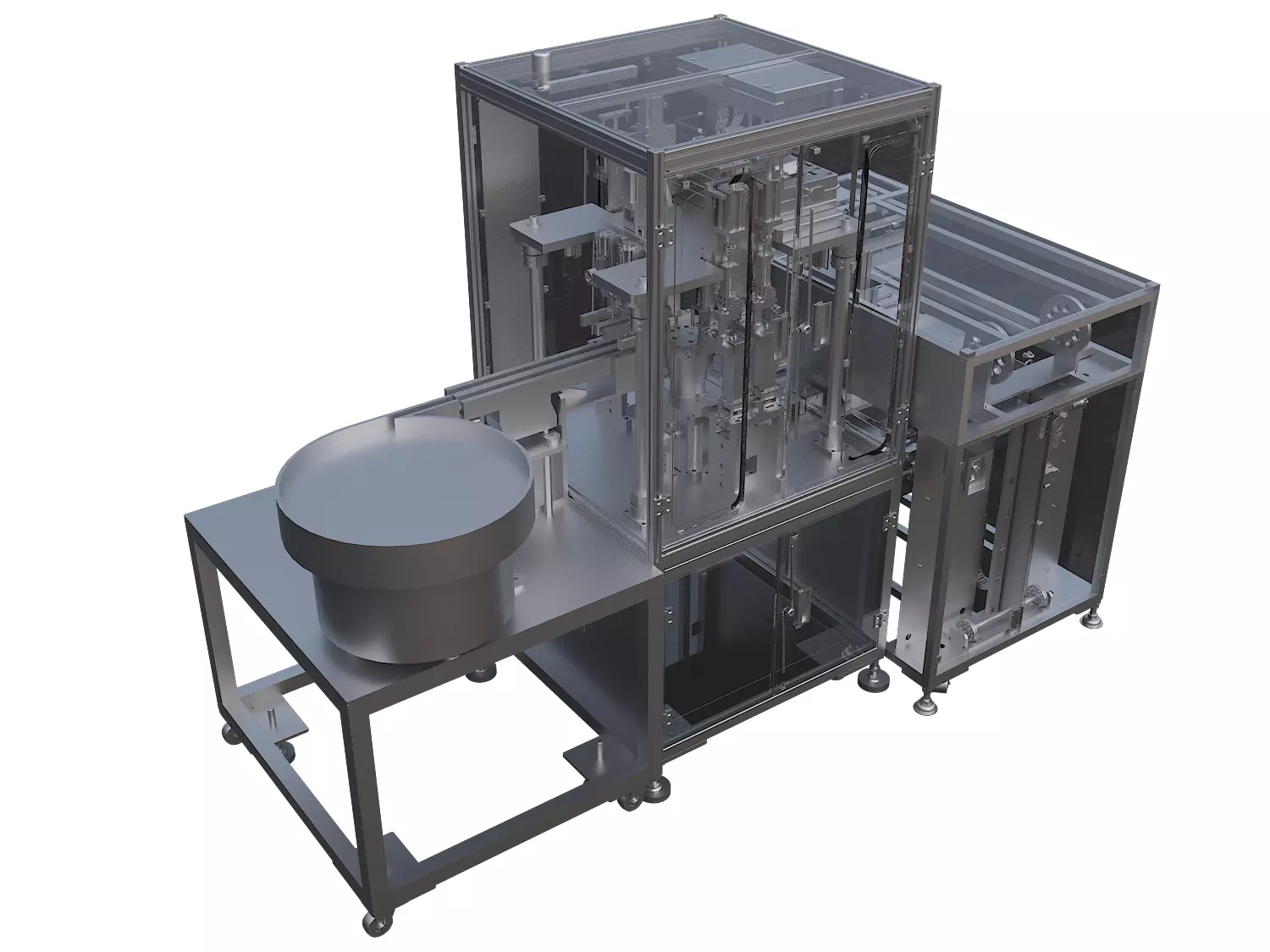 Optical Communication 128G Card Automatic Assembly Line 3D model_1