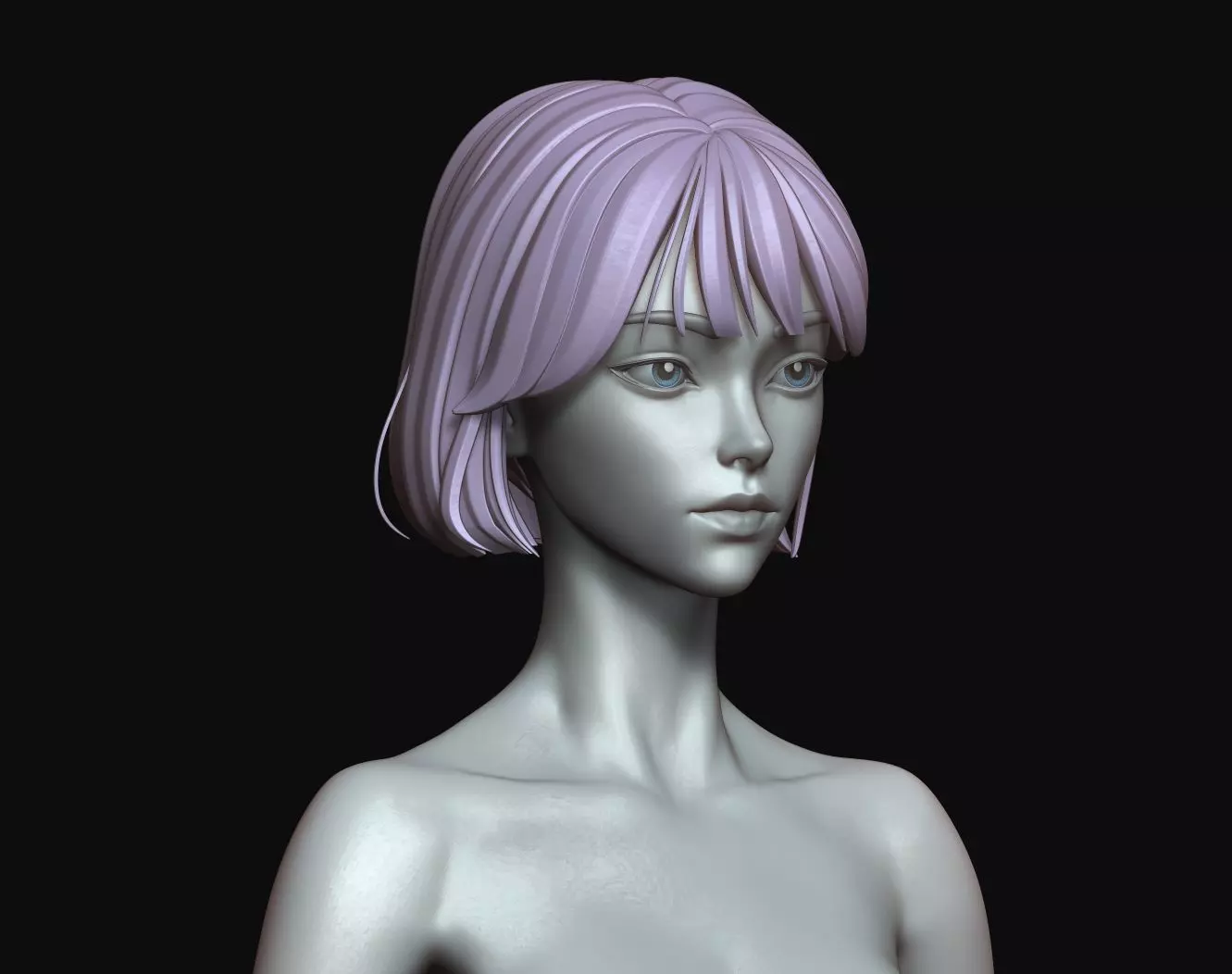 Rigged Fantasy girl man male Base female anatomy base mesh 3D model_21
