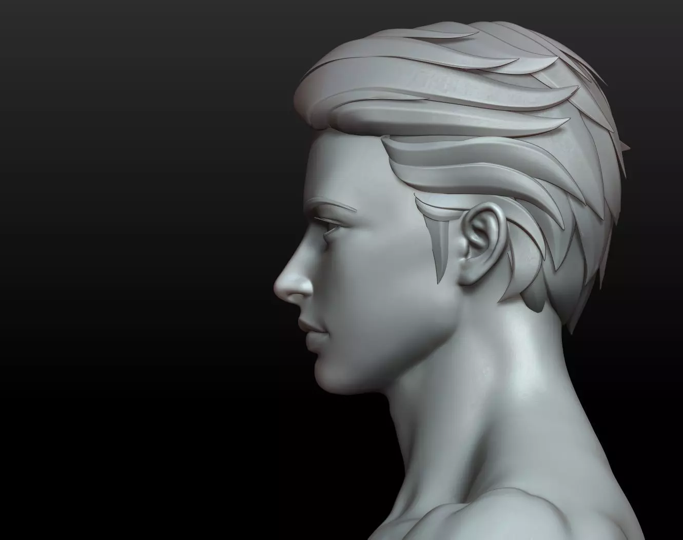 Rigged Fantasy girl man male Base female anatomy base mesh 3D model_32