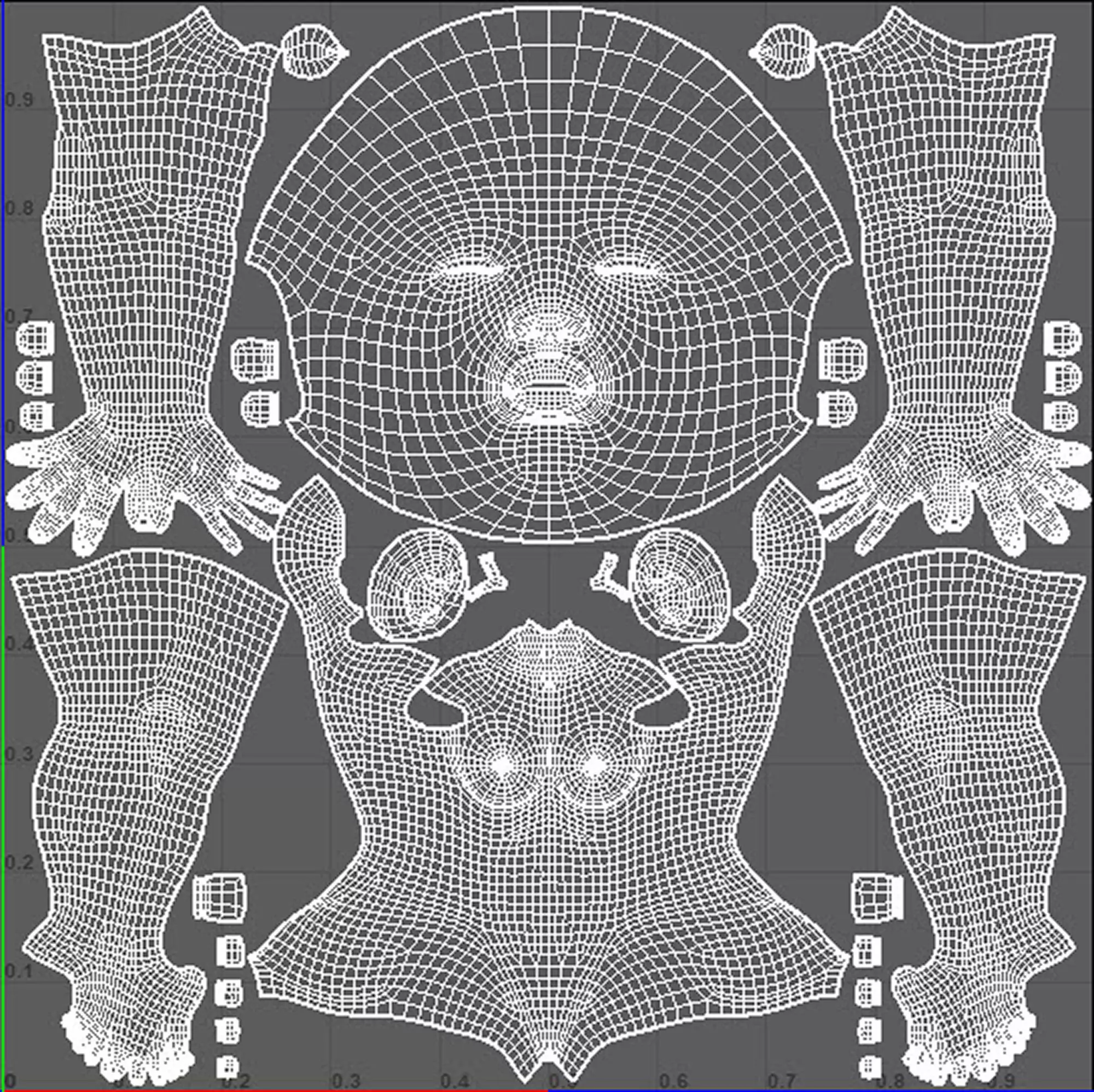 Rigged Fantasy girl man male Base female anatomy base mesh 3D model_5