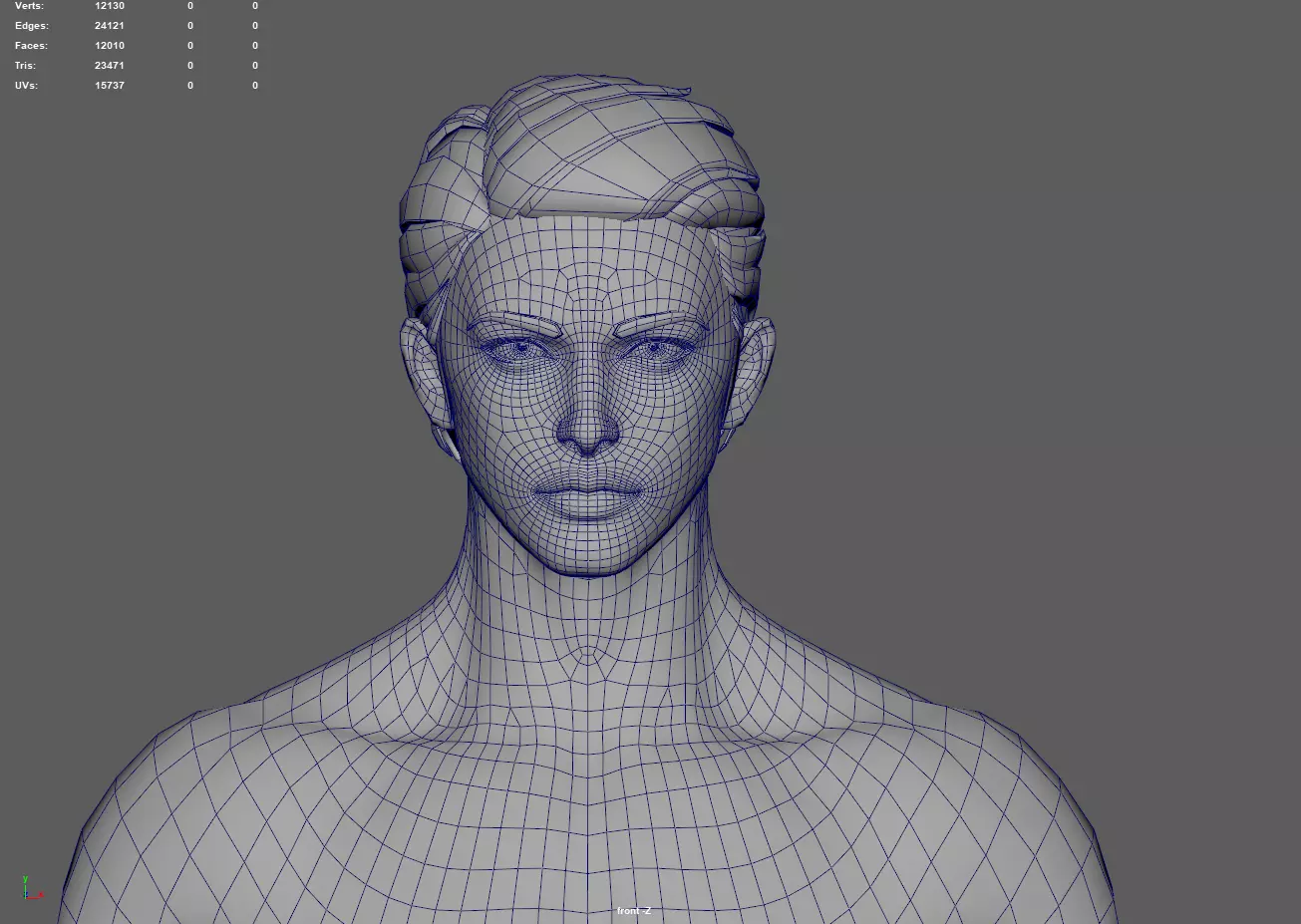 Rigged Fantasy girl man male Base female anatomy base mesh 3D model_11