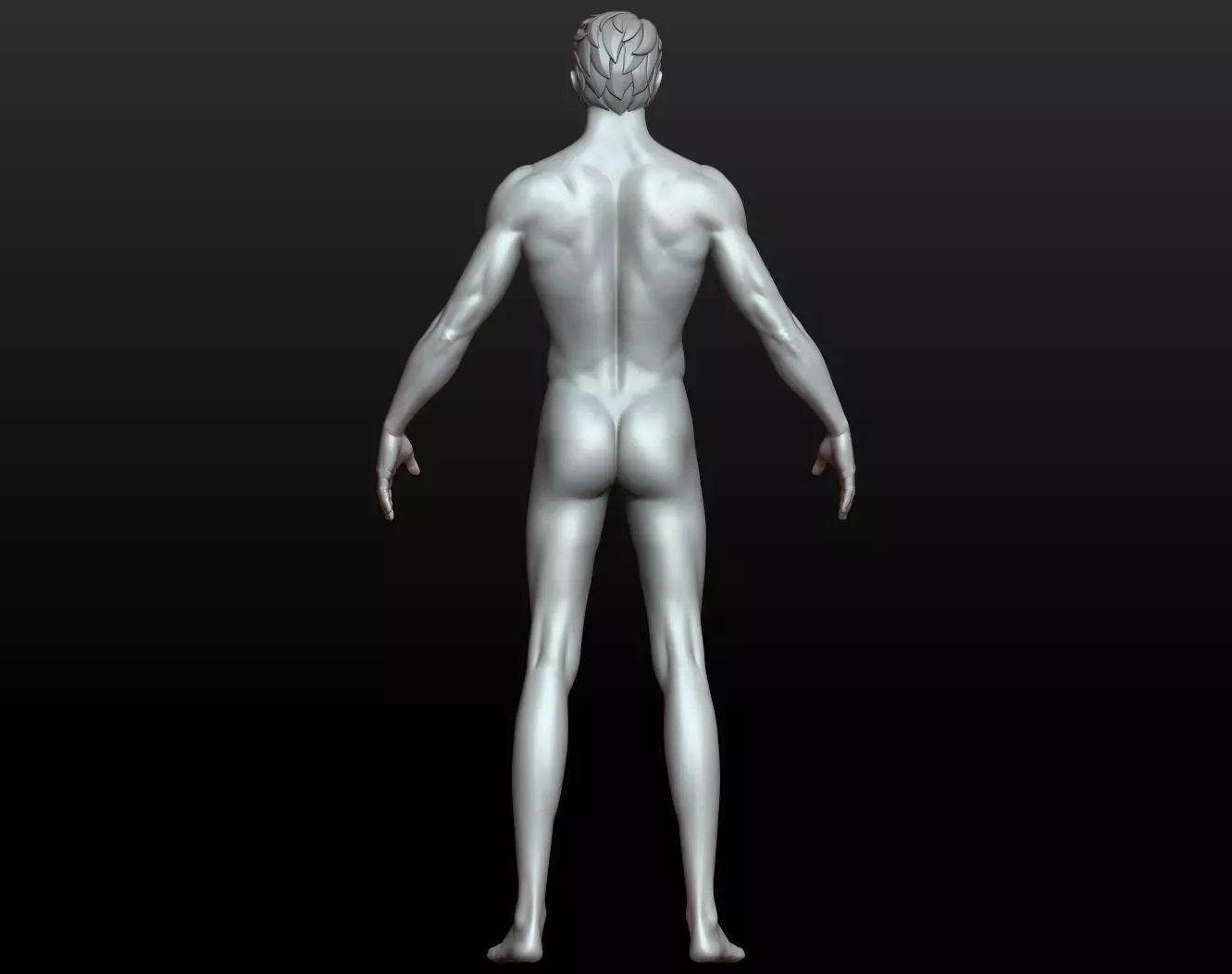 Rigged Fantasy girl man male Base female anatomy base mesh 3D model_29