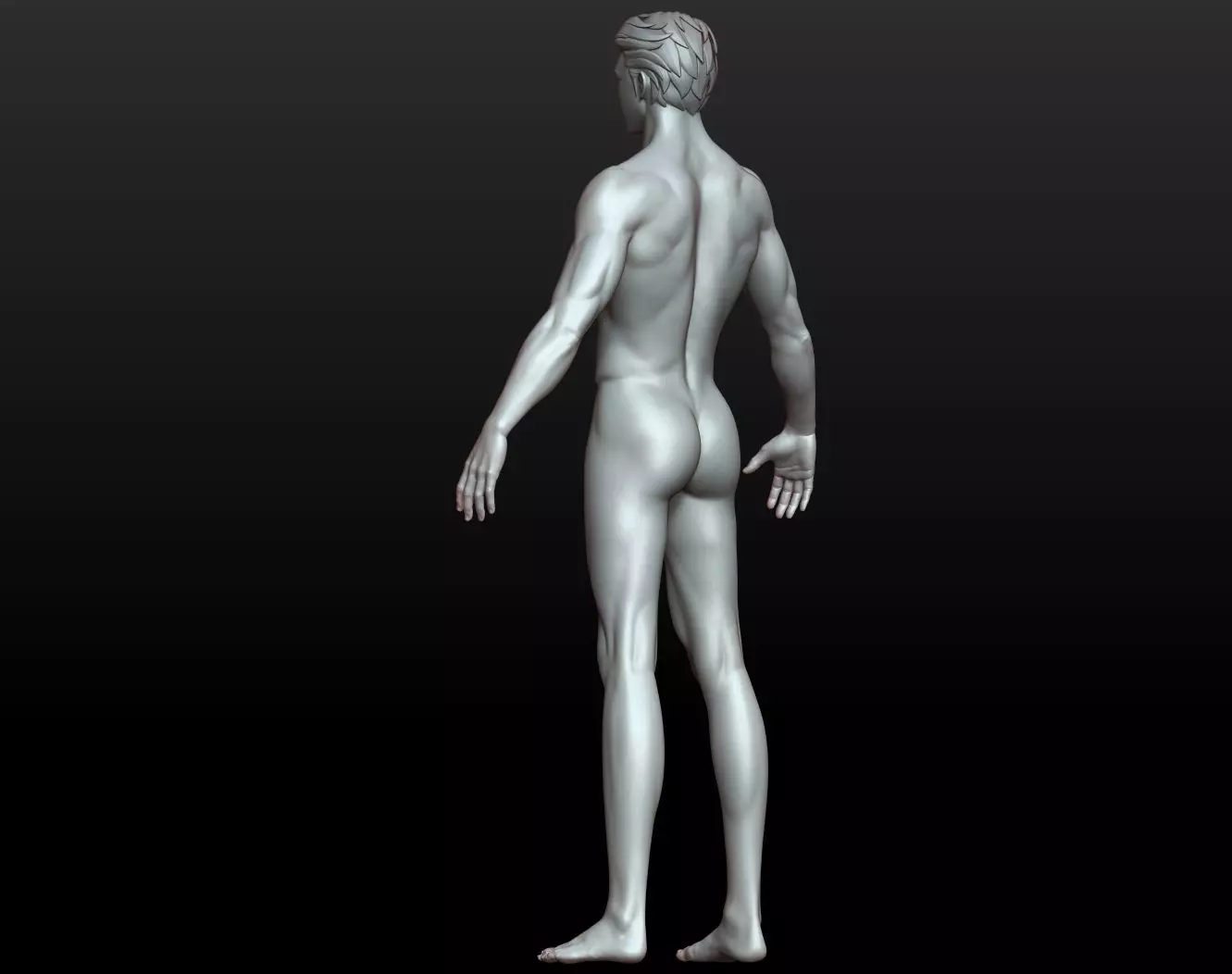 Rigged Fantasy girl man male Base female anatomy base mesh 3D model_28