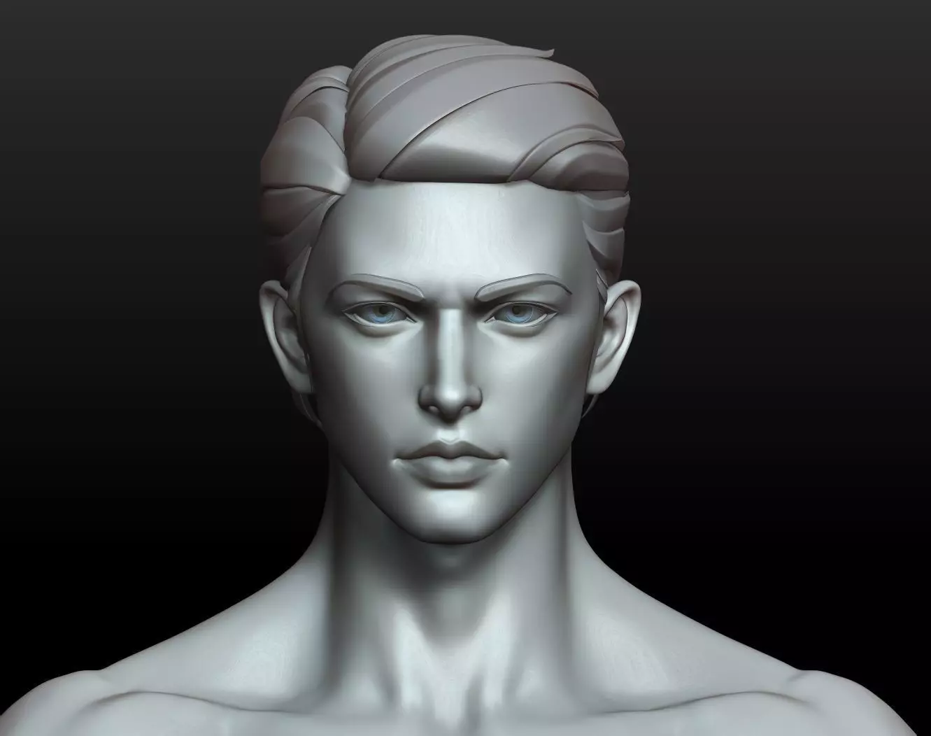 Rigged Fantasy girl man male Base female anatomy base mesh 3D model_30