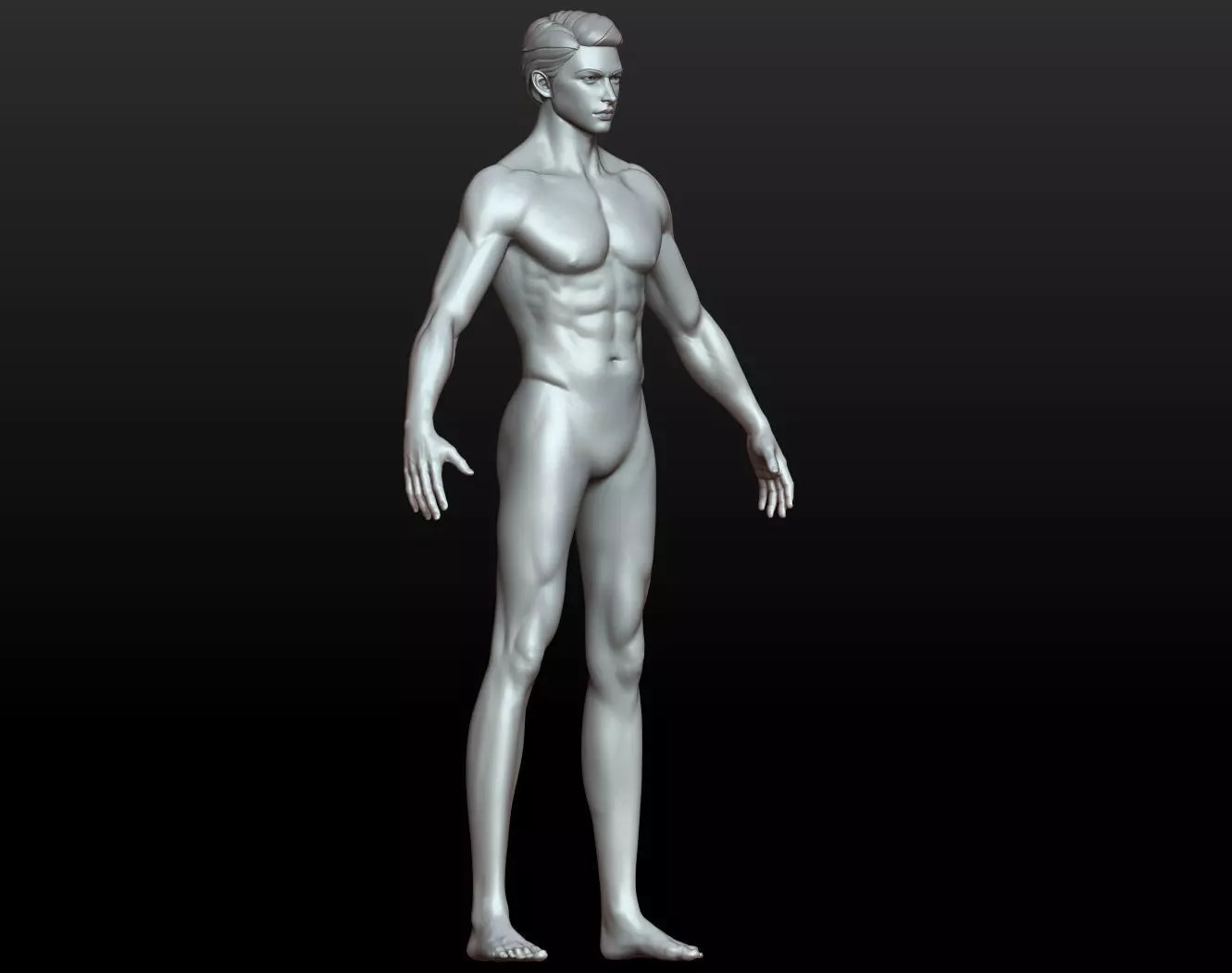 Rigged Fantasy girl man male Base female anatomy base mesh 3D model_27