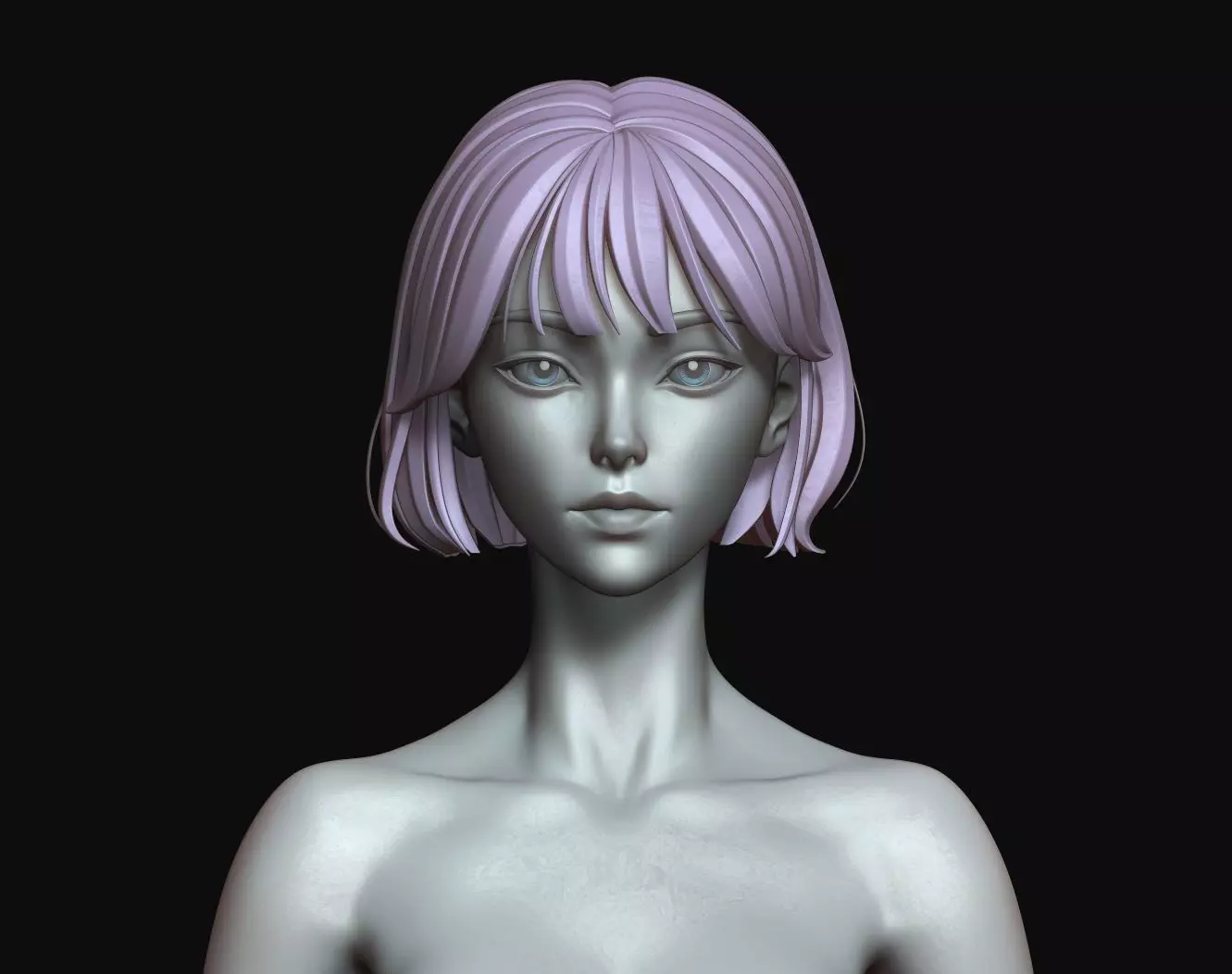 Rigged Fantasy girl man male Base female anatomy base mesh 3D model_20