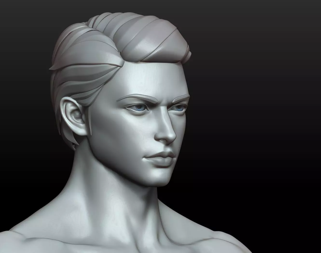 Rigged Fantasy girl man male Base female anatomy base mesh 3D model_31