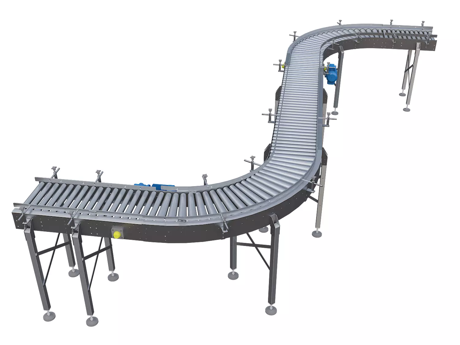 S-shaped turning drum conveyor line 3D model