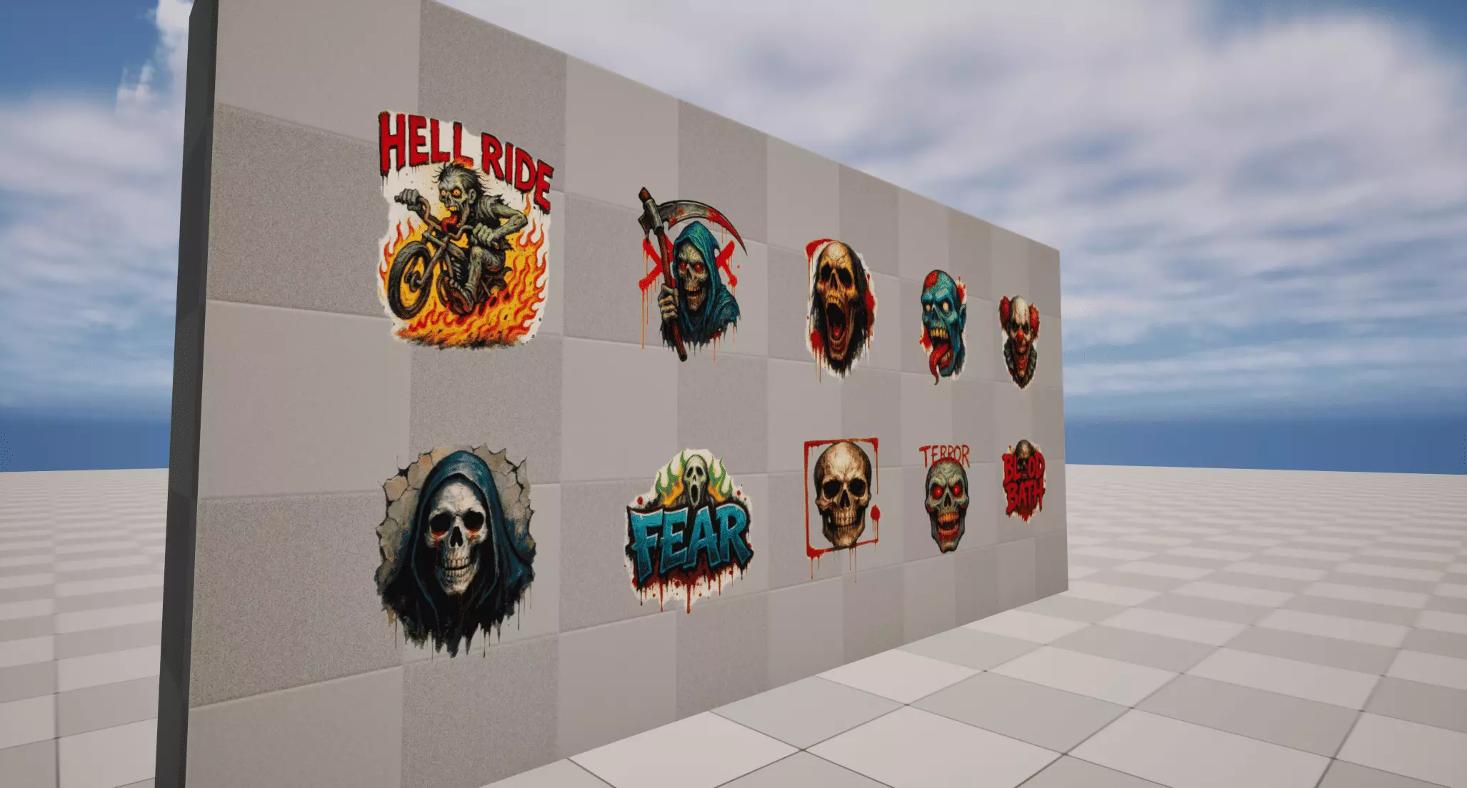 Horror Graffiti Low-poly 3D model_2