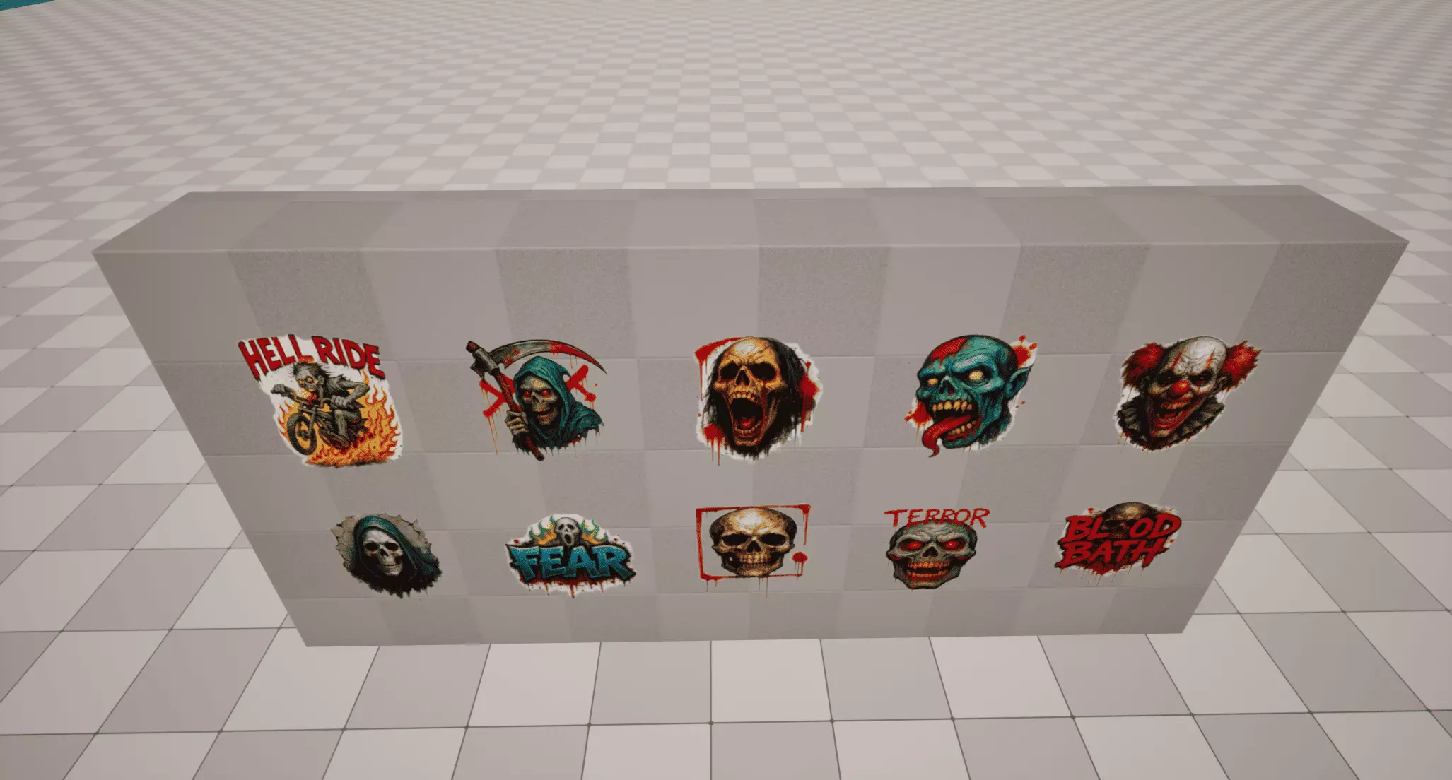 Horror Graffiti Low-poly 3D model_4