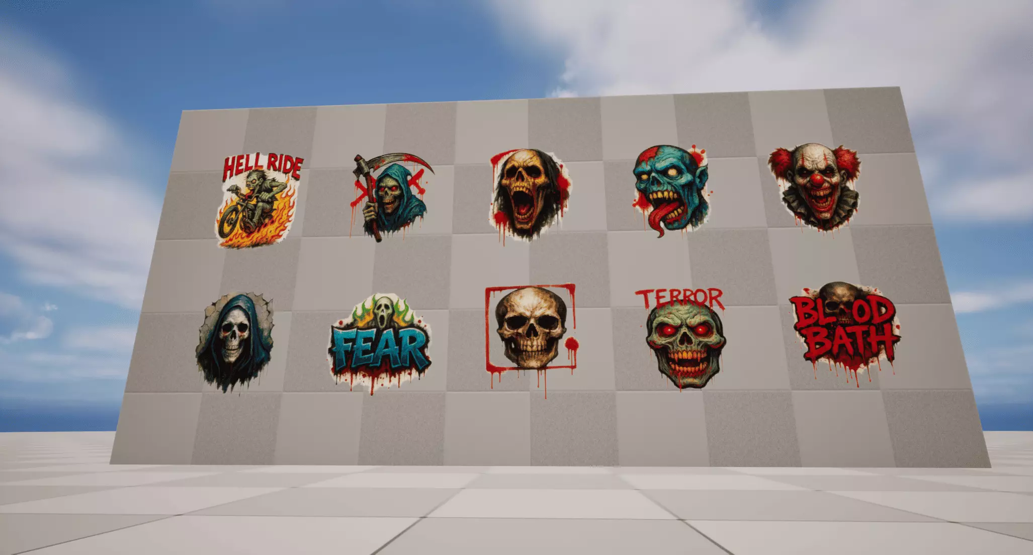 Horror Graffiti Low-poly 3D model_3