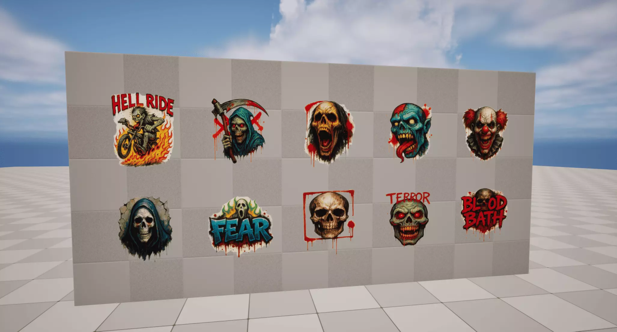 Horror Graffiti Low-poly 3D model_0