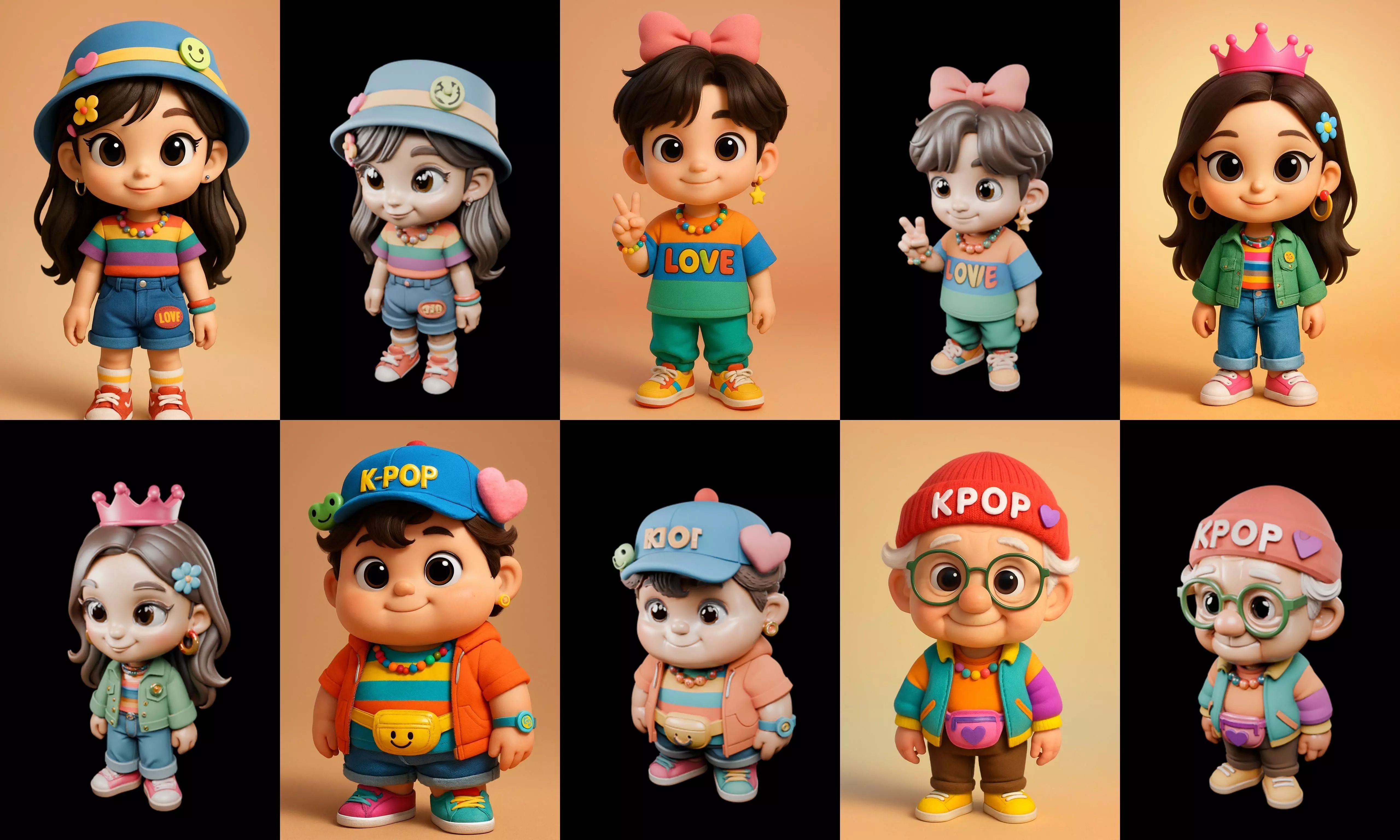 sweet figurine bundle 7 pack 100 glb 3D model_16