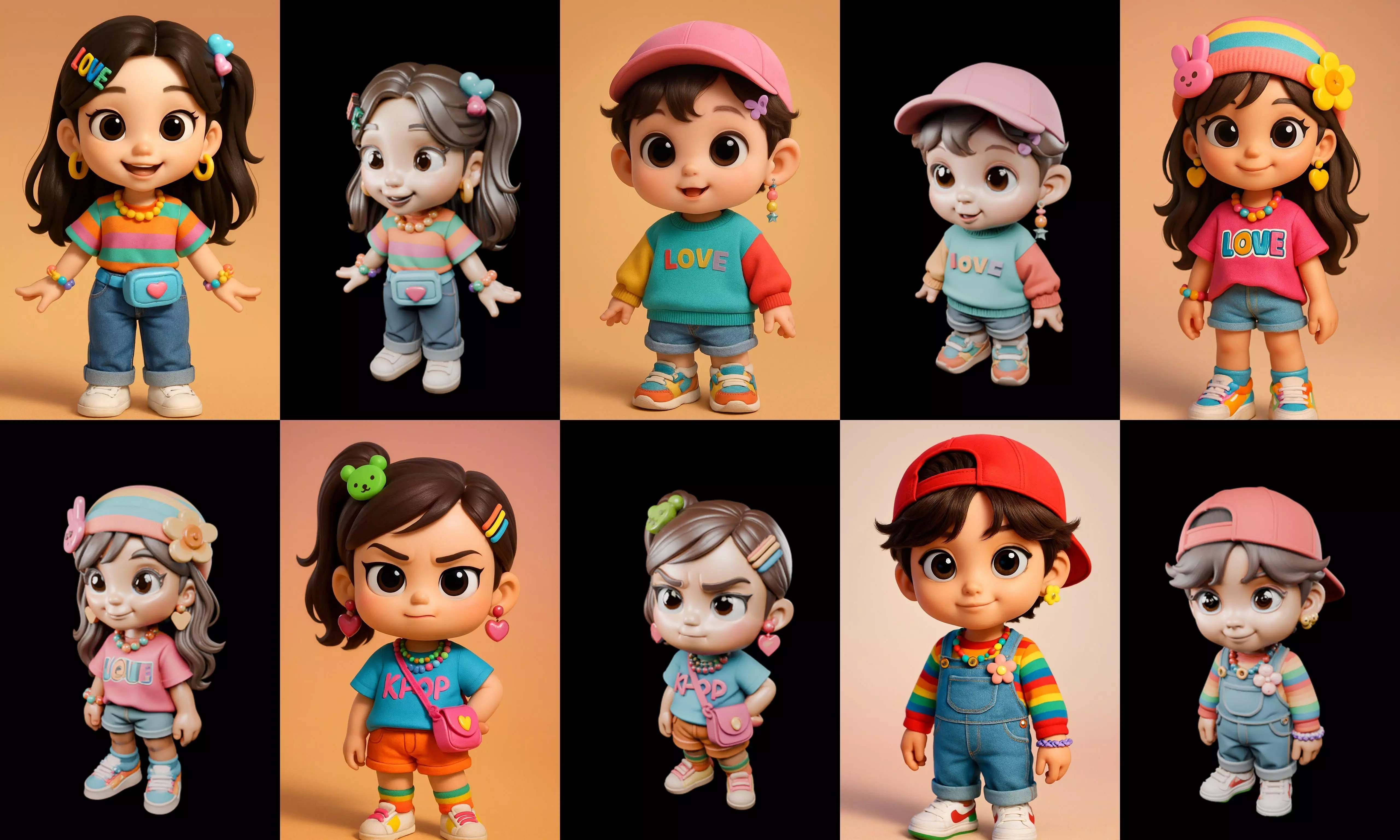 sweet figurine bundle 7 pack 100 glb 3D model_3