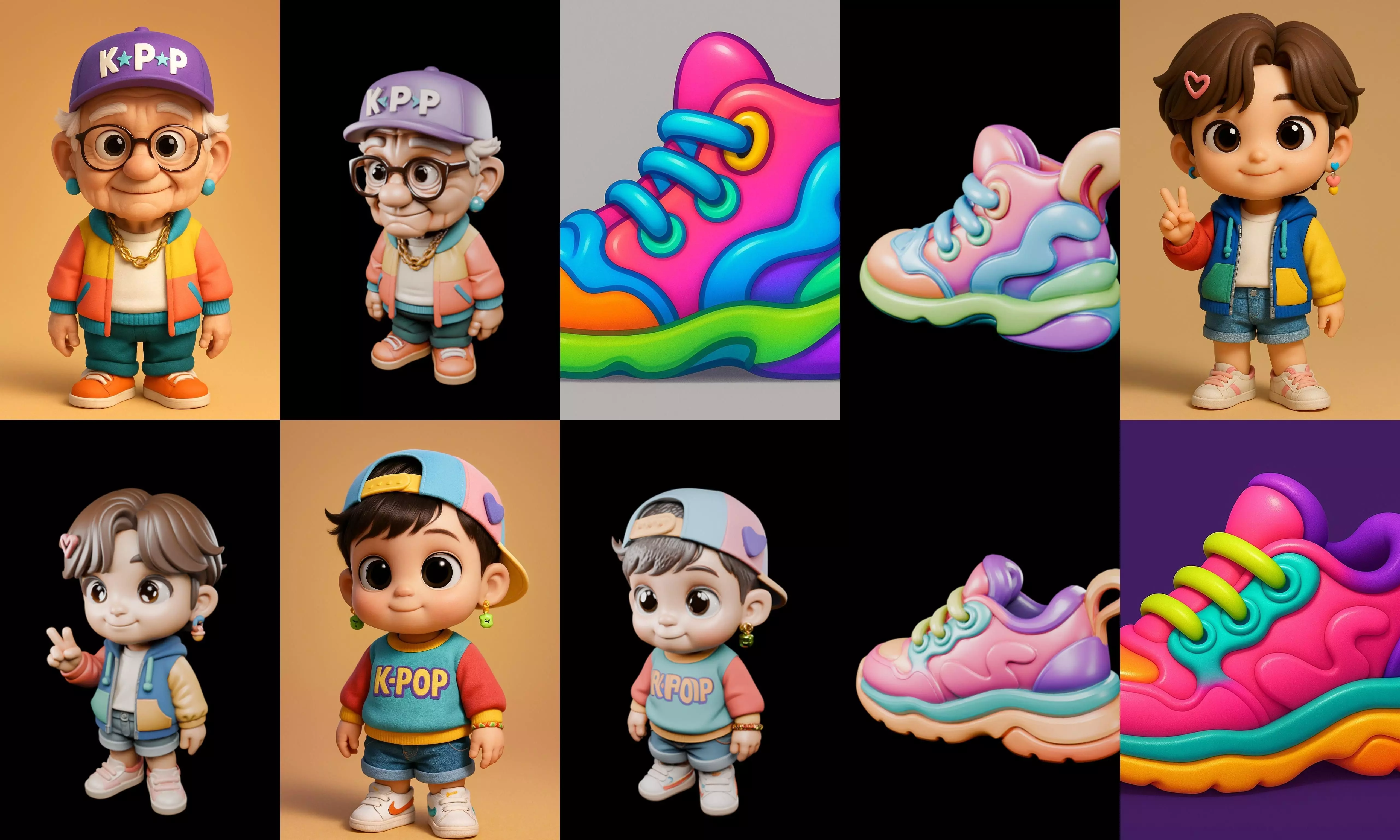 sweet figurine bundle 7 pack 100 glb 3D model_1