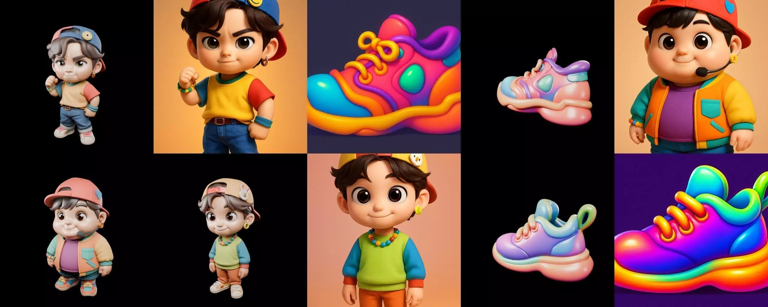 sweet figurine bundle 7 pack 100 glb 3D model_4