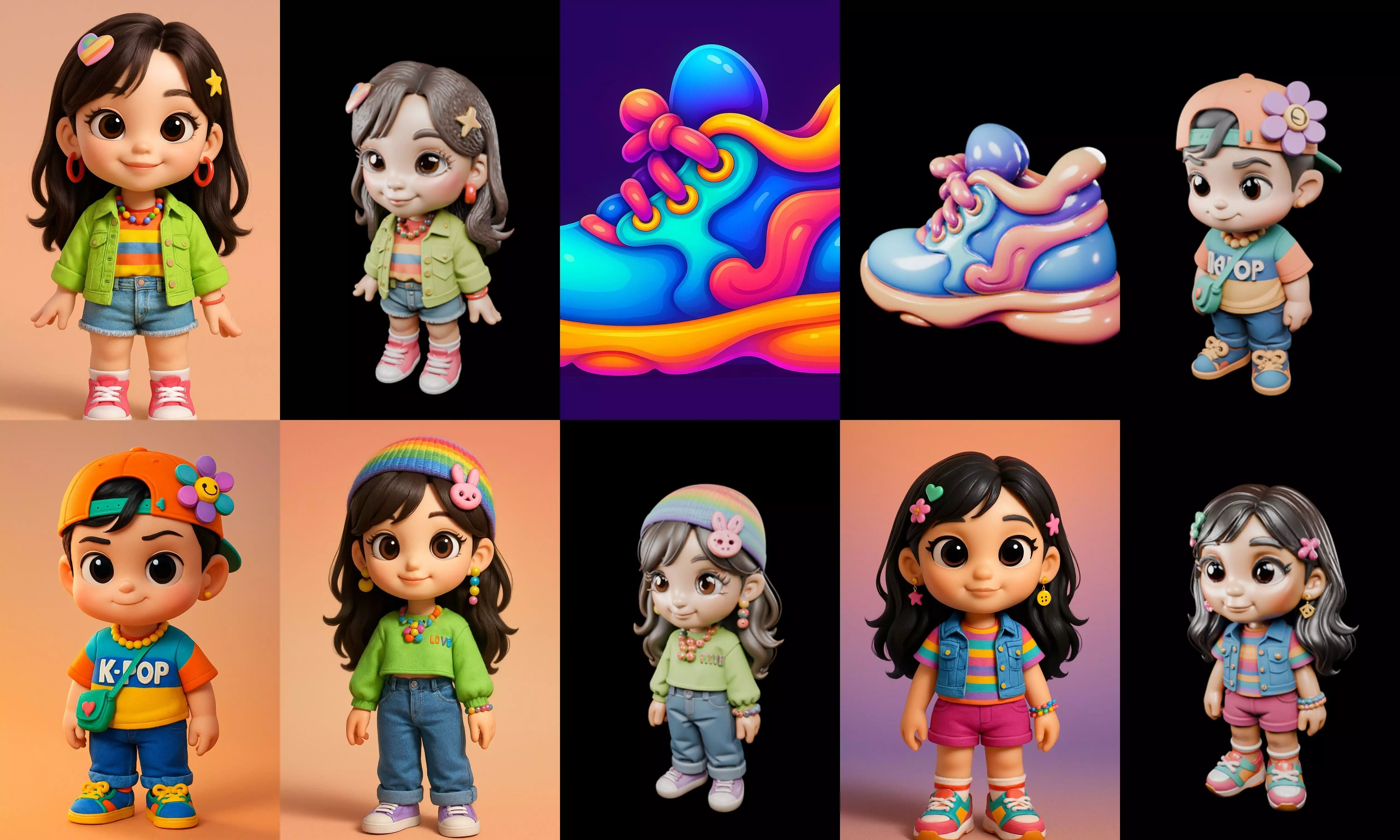 sweet figurine bundle 7 pack 100 glb 3D model_12