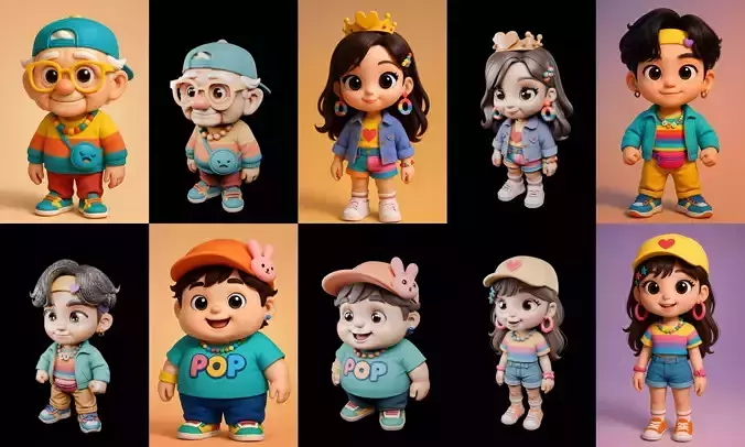 sweet figurine bundle 7 pack 100 glb