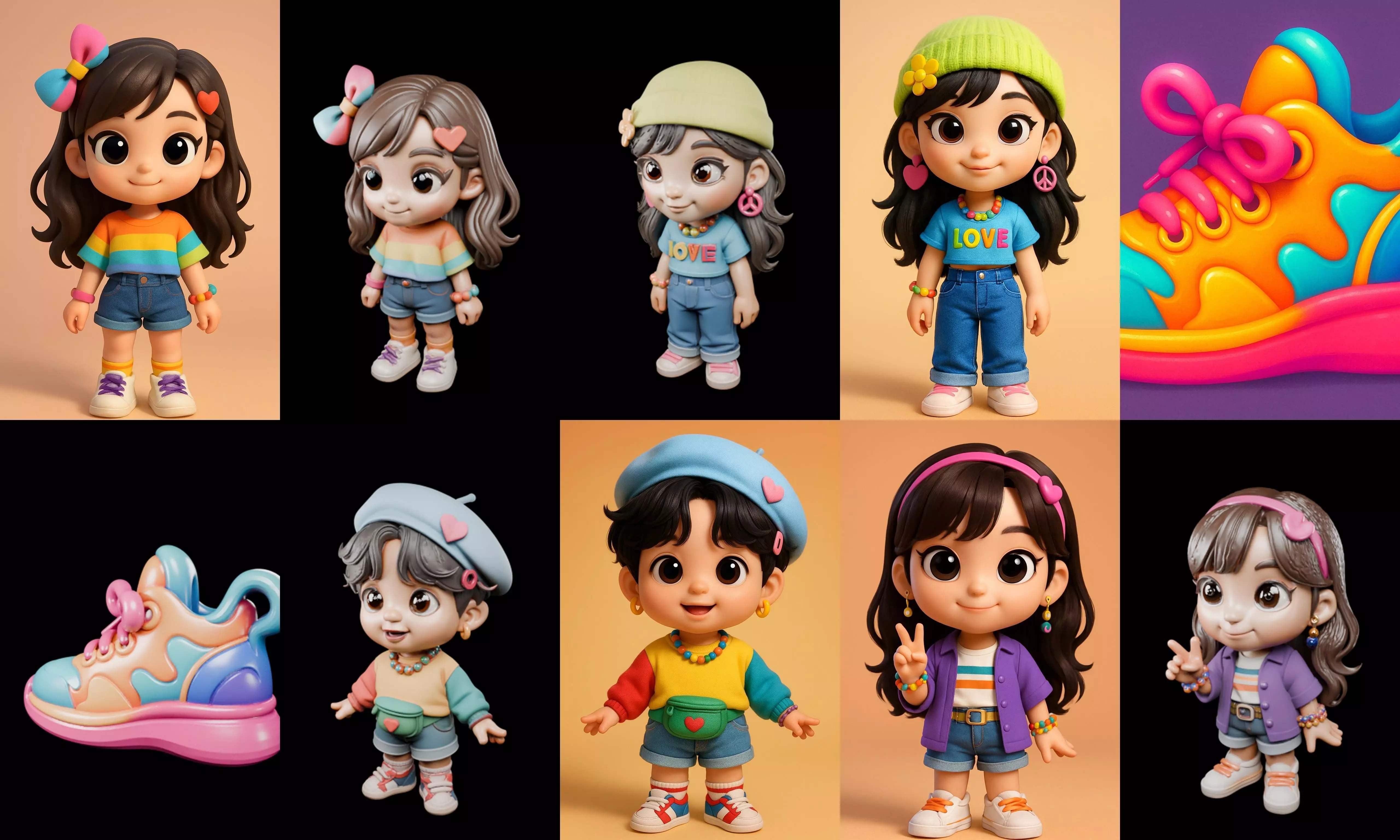 sweet figurine bundle 7 pack 100 glb 3D model_17