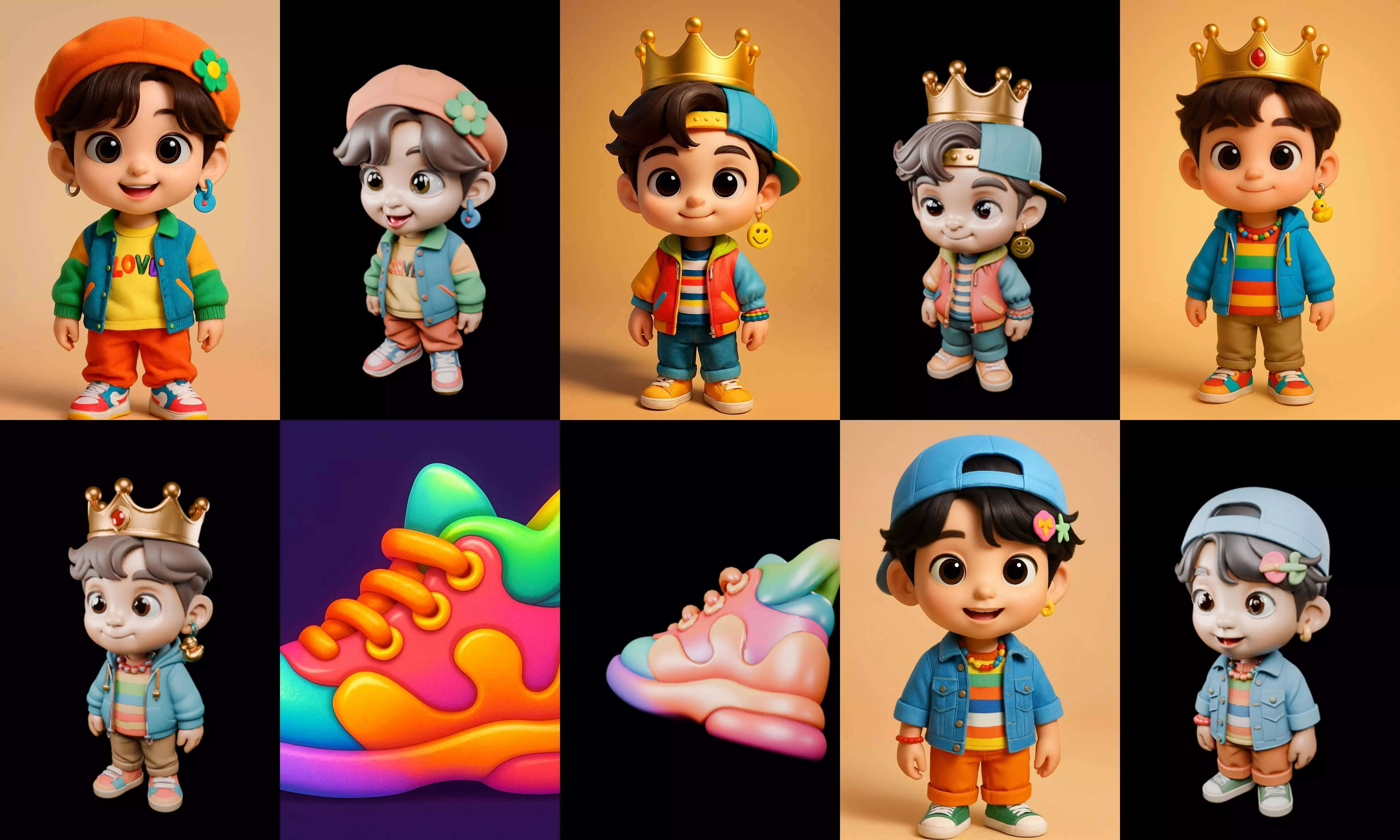 sweet figurine bundle 7 pack 100 glb 3D model_2