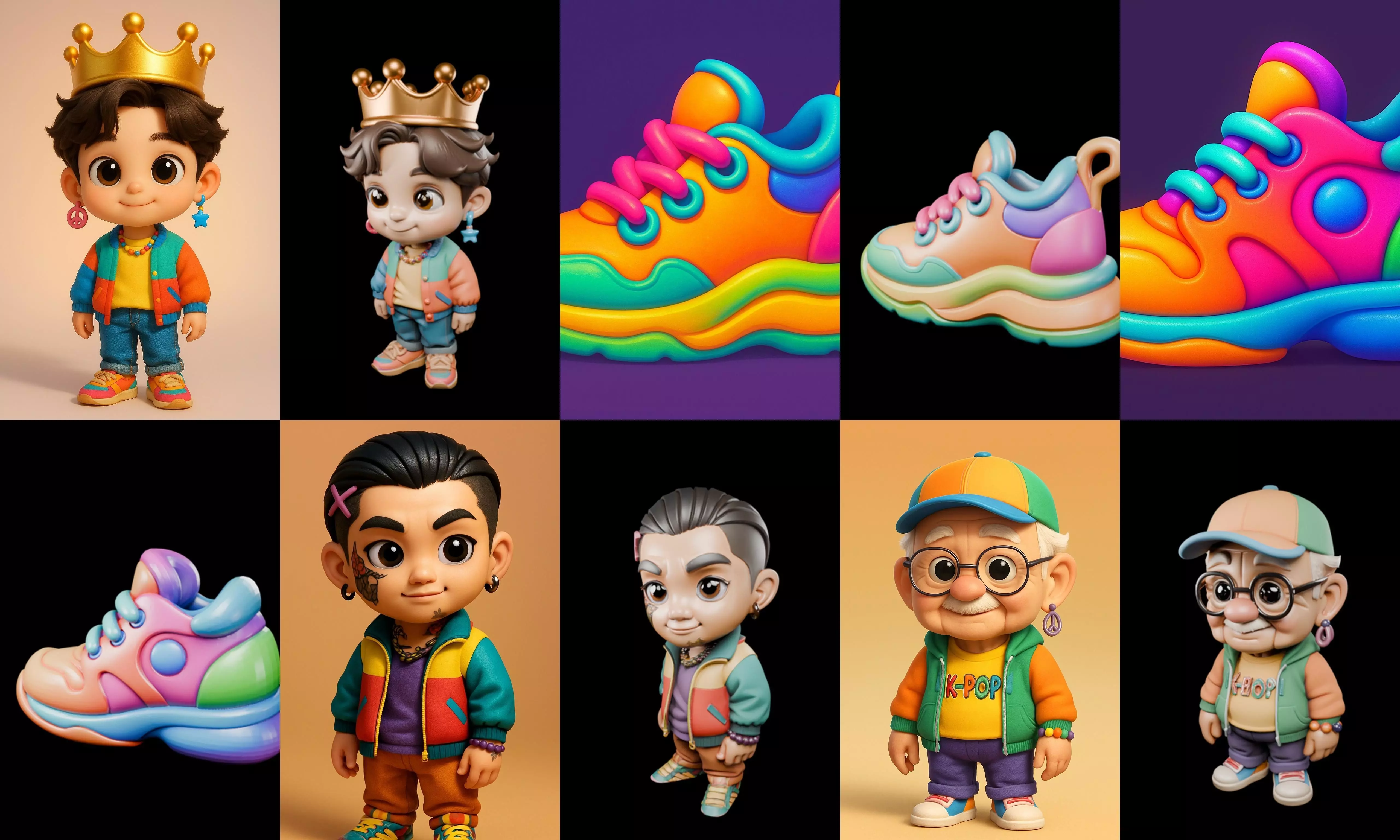 sweet figurine bundle 7 pack 100 glb 3D model_9