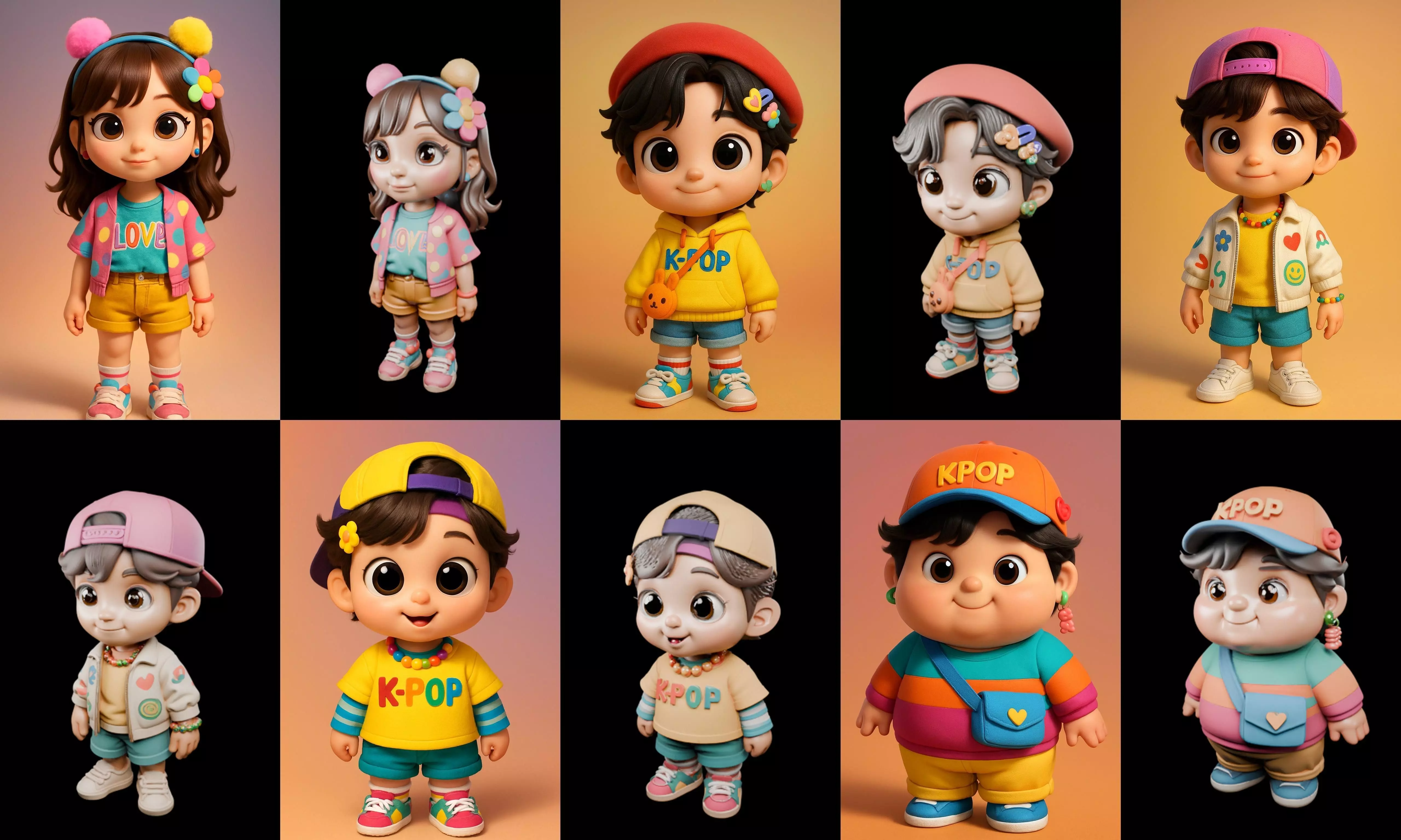sweet figurine bundle 7 pack 100 glb 3D model_15