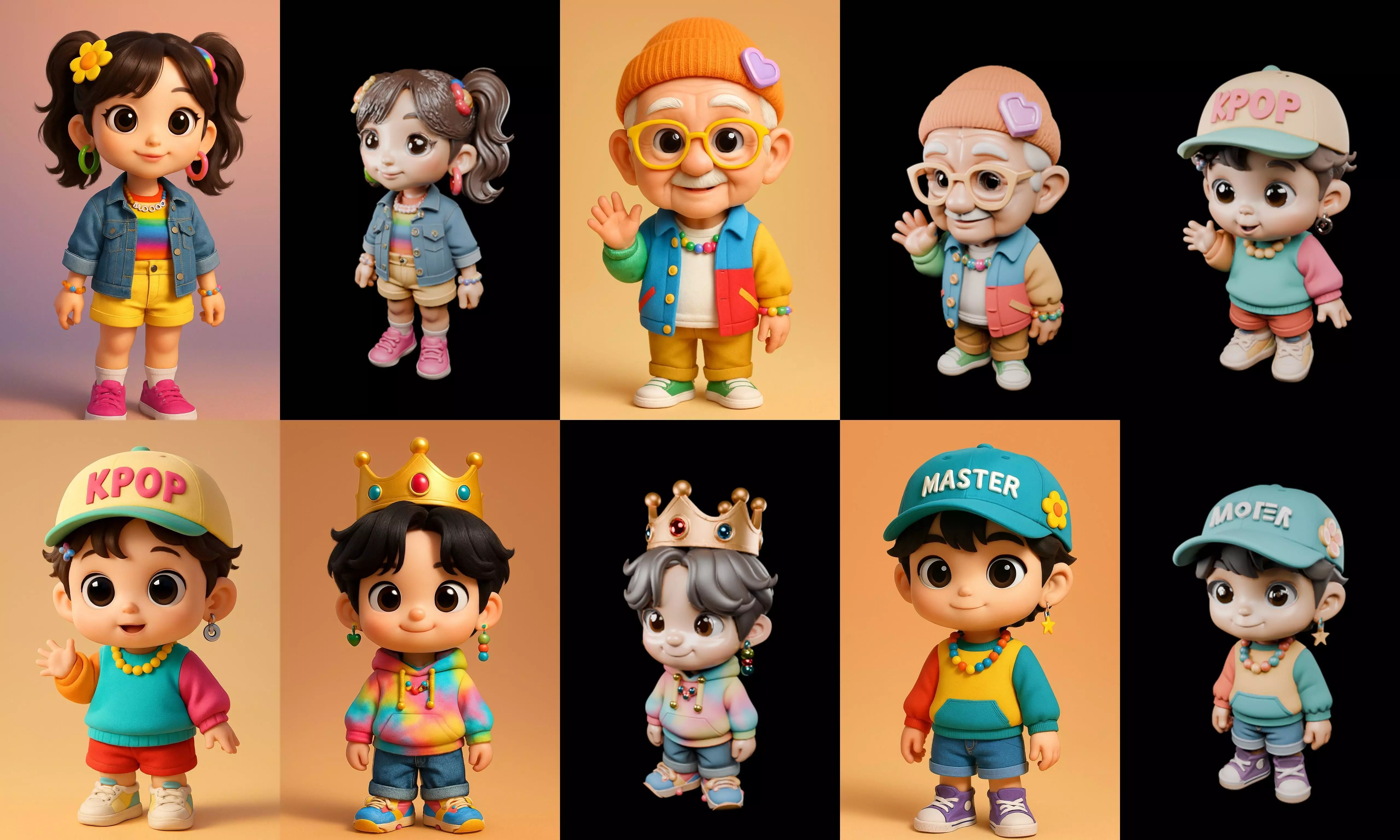 sweet figurine bundle 7 pack 100 glb 3D model_8