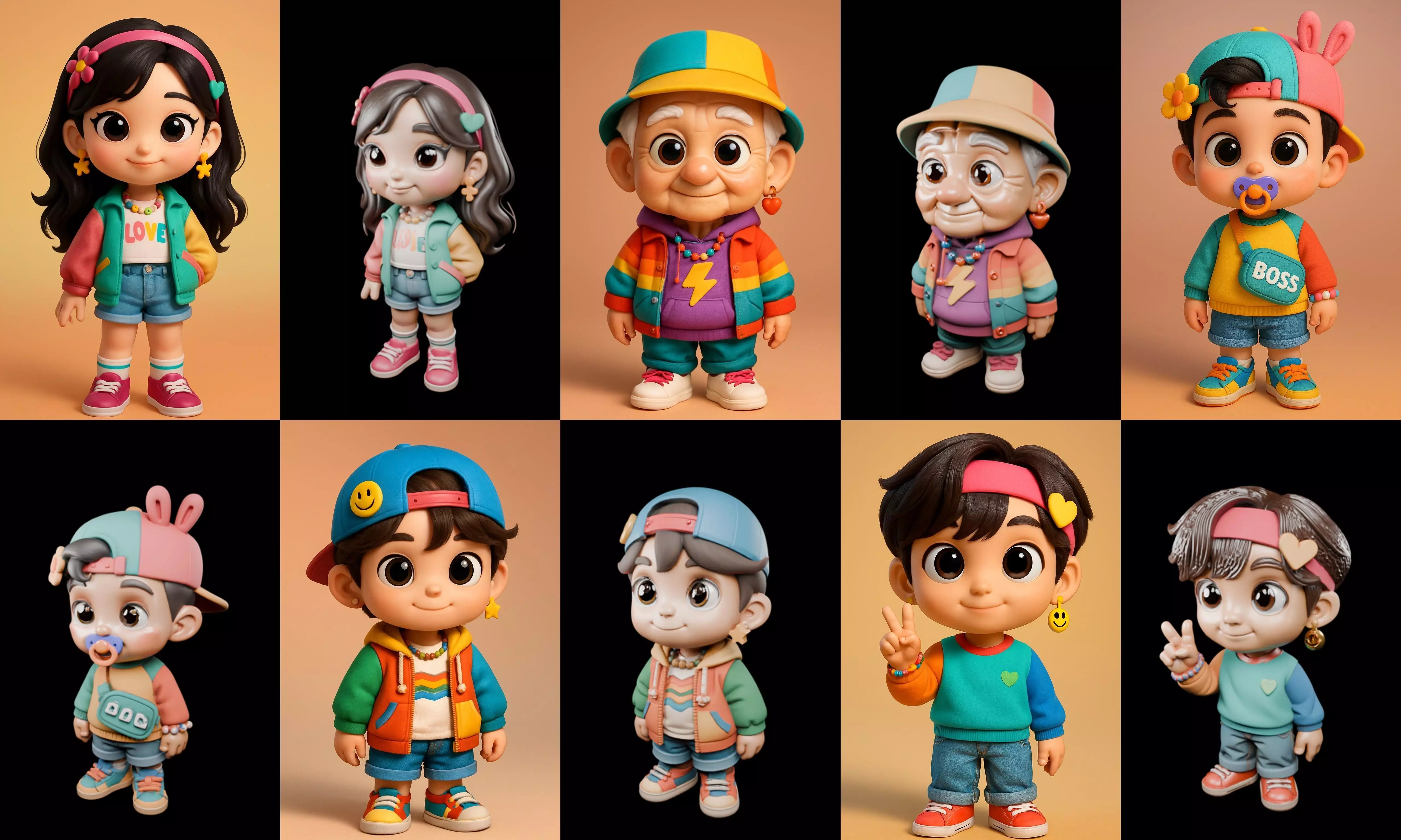 sweet figurine bundle 7 pack 100 glb 3D model_5