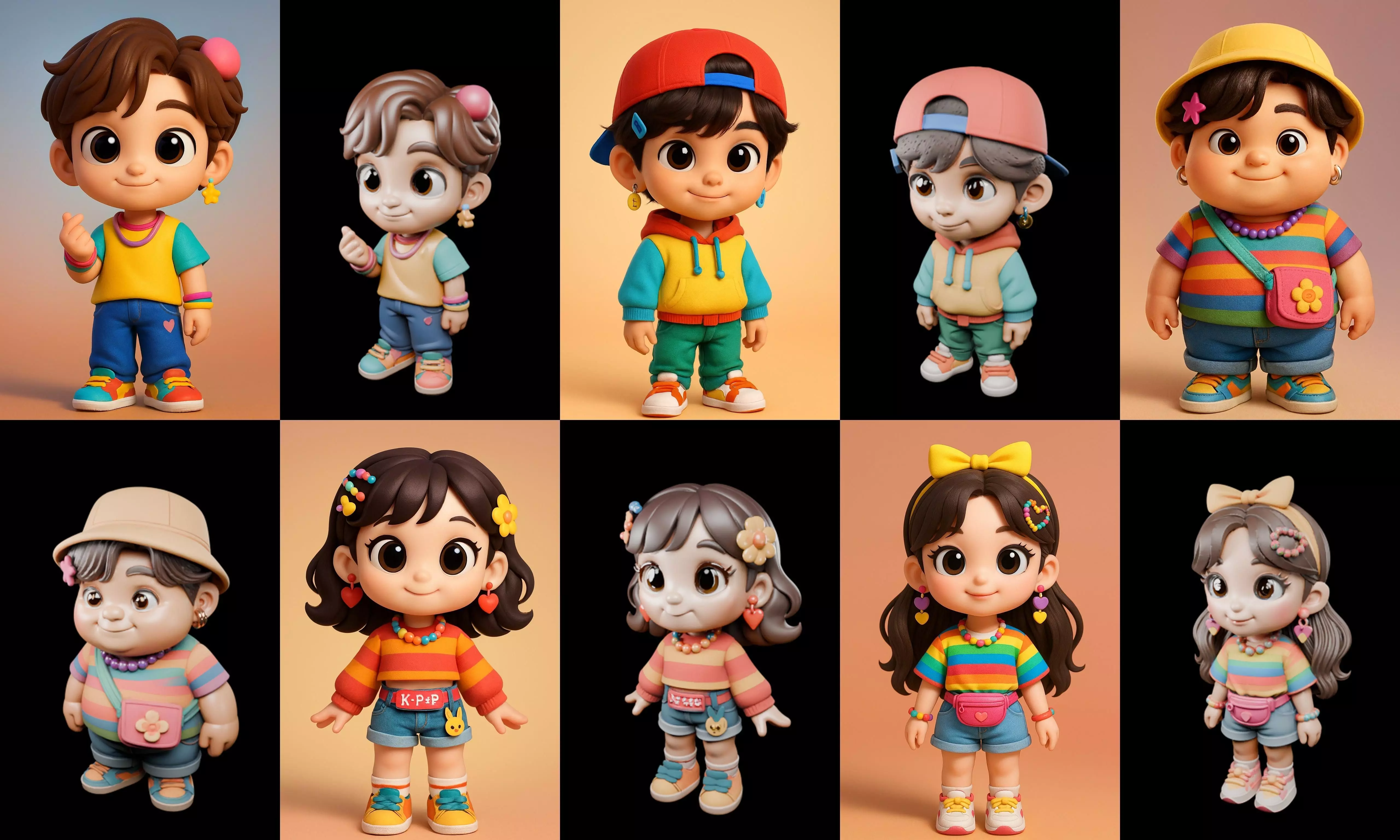 sweet figurine bundle 7 pack 100 glb 3D model_10