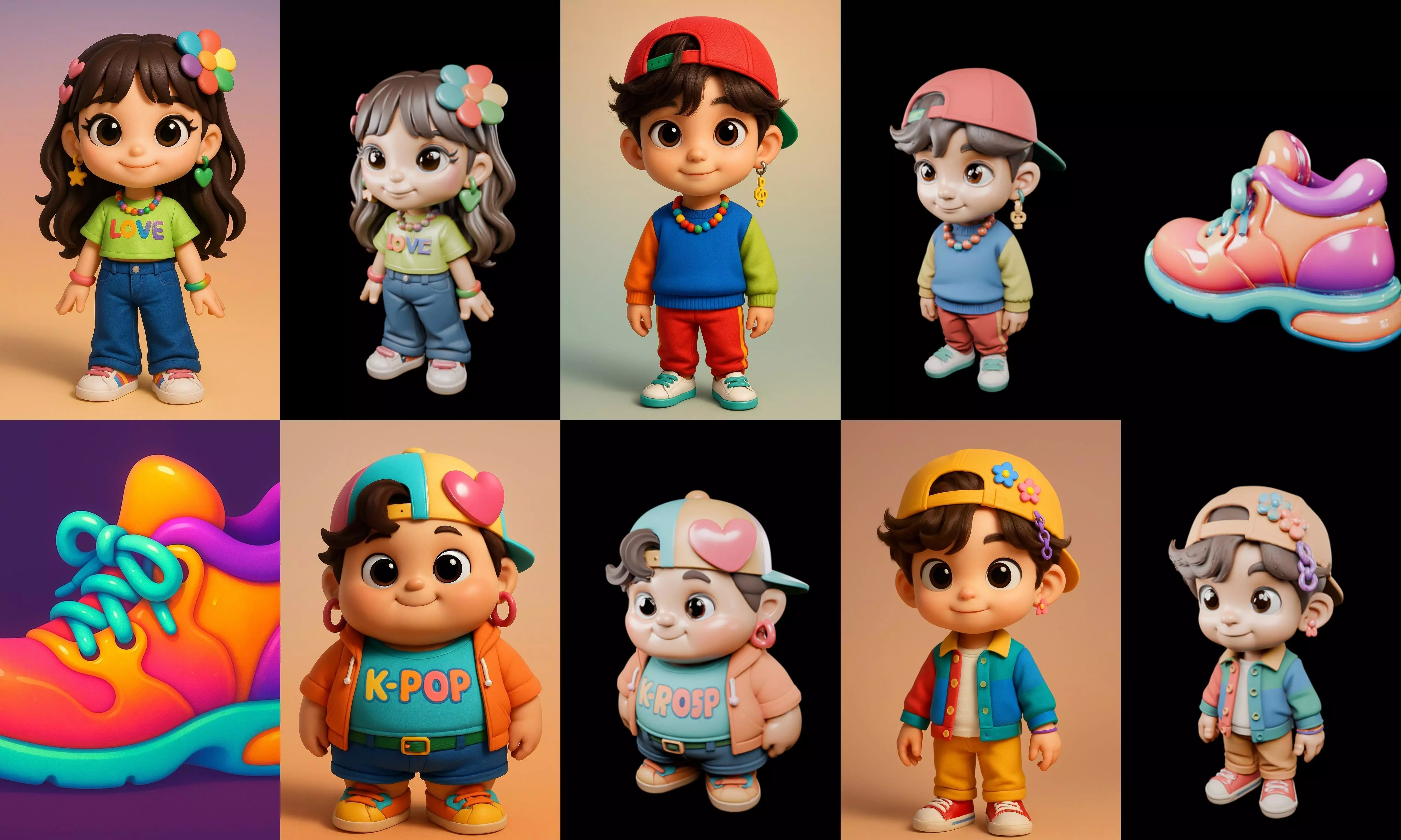 sweet figurine bundle 6 pack 100 glb 3D model_7