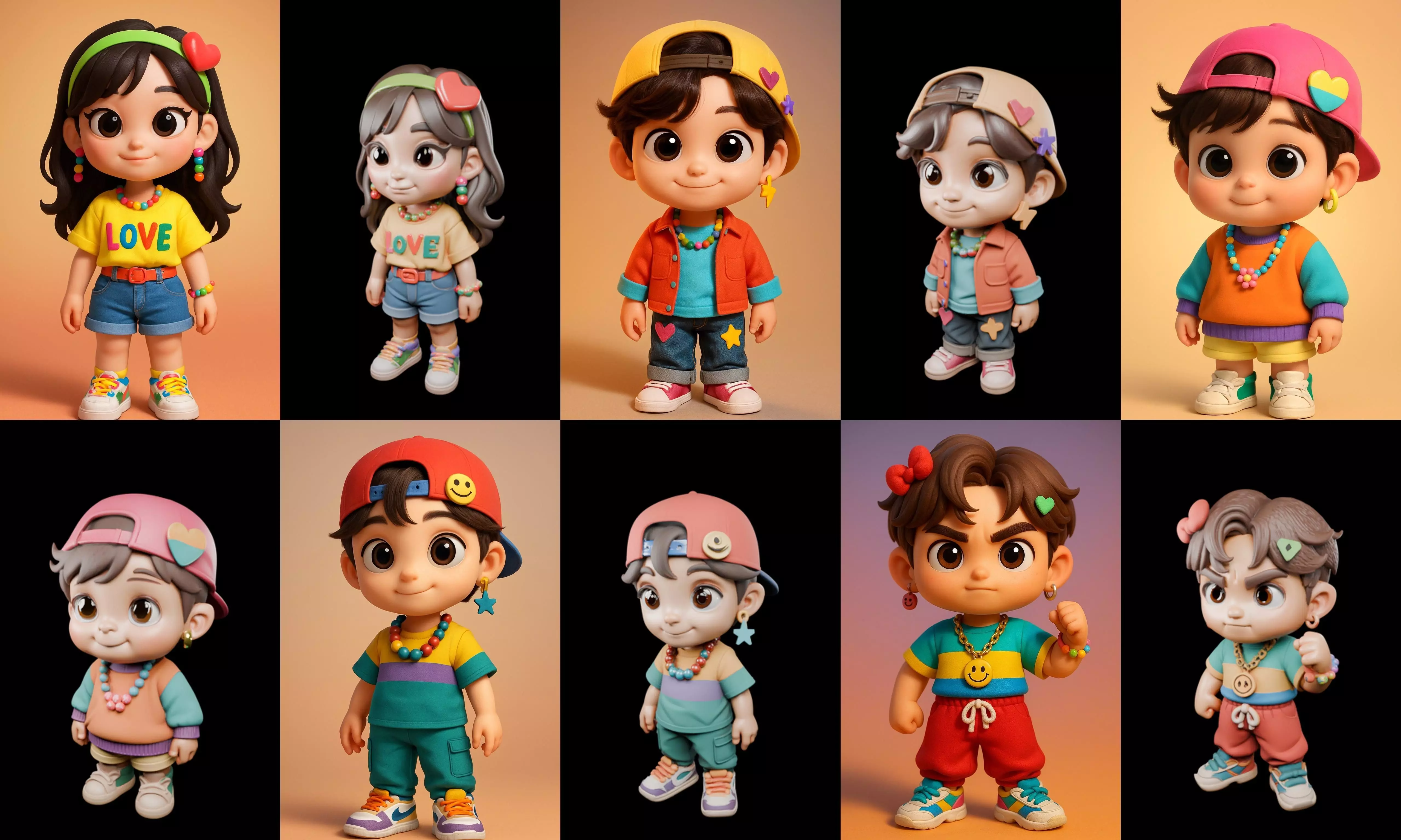 sweet figurine bundle 6 pack 100 glb 3D model_8